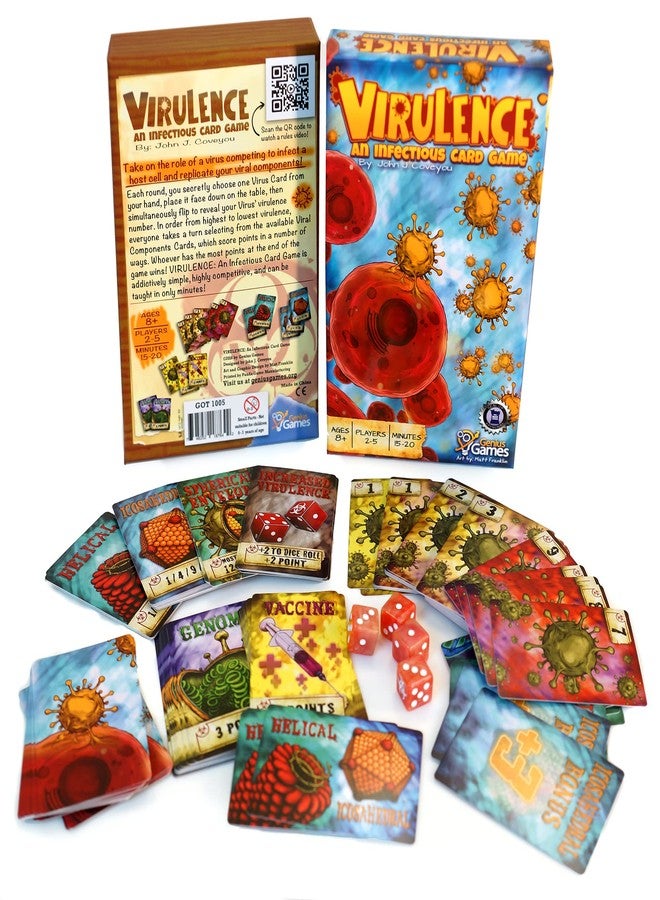 Genius Games Virulence: An Infectious Virus Card Game - Educational Bidding Game for Kids 8+ - Perfect Biology Board Game for Kids, Teens, and Adults - Medical Science Gifts for Nurses, Doctors, Teachers - Image 1